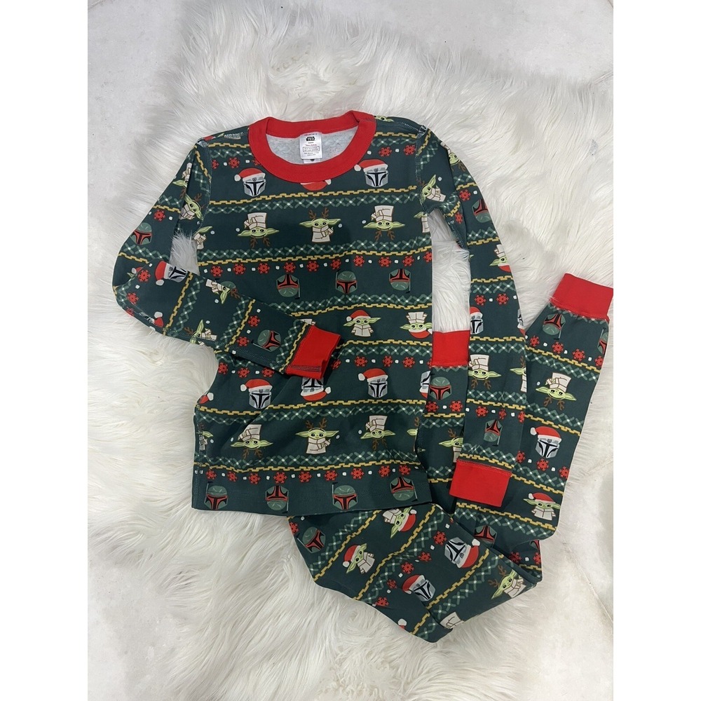 Hanna Andersson Star Wars Yoda Mandalorian Organic Pajamas Set Size 150 12 Kids